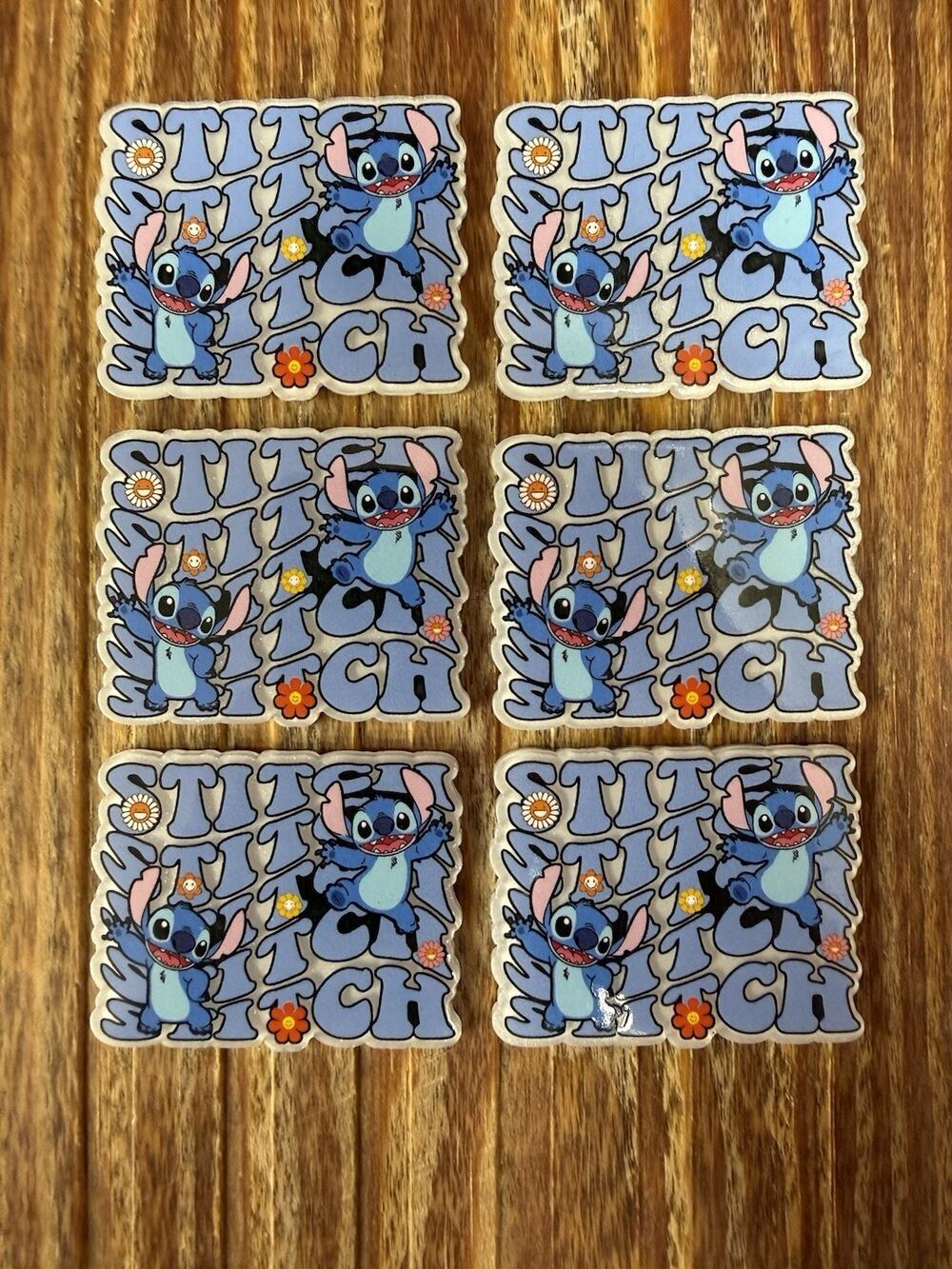 6 Pc Lilo And Stitch Acrylic Flatbacks